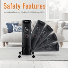 2500W Oil Filled Radiator with 11 Fins Black thumbnail 9