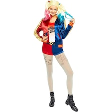 Harley Quinn Girls Daddy´s Lil Monster Costume Set - Blue/Red - 8-10 Years | Multi | 8