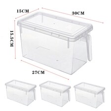 Living and Home Fridge Food Storage Container Box with Lids 4Pcs - Clear thumbnail 10