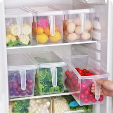 Living and Home Fridge Food Storage Container Box with Lids 4Pcs - Clear thumbnail 2