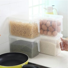 Living and Home Fridge Food Storage Container Box with Lids 4Pcs - Clear thumbnail 4