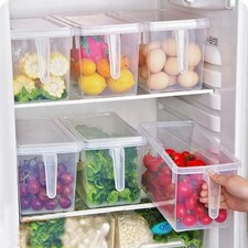 Living and Home Fridge Food Storage Container Box with Lids 4Pcs - Clear thumbnail 7