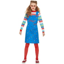 Chucky Girls Halloween Costume Set - Blue/Red - 7-9 Years thumbnail 2