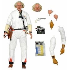BACK TO THE FUTURE DOC BROWN PART 1 / VER 2 (1985) HAZMAT SUIT ULTIMATE 7 INCH SCALE ACTION FIGURE BTTF