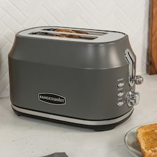 Rangemaster RMCL2S201GY Classic 2 Slice Toaster Matt Slate Grey | Grey thumbnail 2