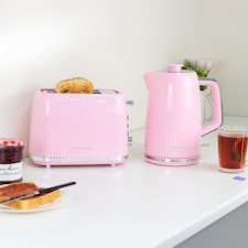 Hamilton Beach Kettle and Toaster Set, Miami, Electric Kettle 1.7L, Wide Slot Toaster 2 Slice, Boil Dry Protection, 7 Variable Browning Levels, Flamingo Pink - HBMIAF thumbnail 2