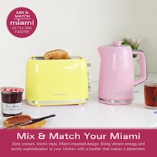 Hamilton Beach Kettle and Toaster Set, Miami, Electric Kettle 1.7L, Wide Slot Toaster 2 Slice, Boil Dry Protection, 7 Variable Browning Levels, Flamingo Pink - HBMIAF thumbnail 7