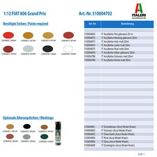 FIAT 806 GRAND PRIX - CLASSIC CARS 1:12 - Italeri4702 thumbnail 2