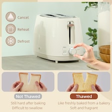 HOMCOM 1.7L Fast Boil Electric Kettle and 2 Slice Water Toaster Set, Cream thumbnail 5