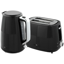HOMCOM 1.7L Fast Boil Electric Kettle and 2 Slice Water Toaster Set, Black