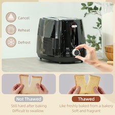 HOMCOM 1.7L Fast Boil Electric Kettle and 2 Slice Water Toaster Set, Black thumbnail 4