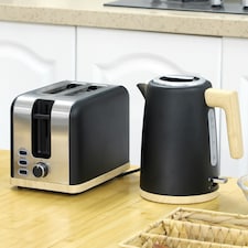 HOMCOM 1.7L Electric Fast Boil Kettle and 2 Slice Toaster Set, Black thumbnail 2