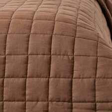 Homescapes Cotton Quilted Reversible Bedspread Chocolate Mink Brown - 200 x 200 cm | Brown thumbnail 3