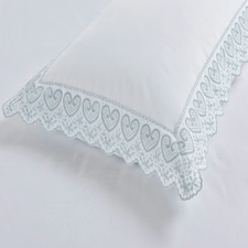 Elise Embroidered Floral Duvet Cover Set with Pillowcases Included (White) | White | King | 1 thumbnail 2