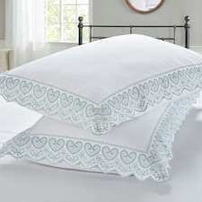 Elise Embroidered Floral Duvet Cover Set with Pillowcases Included (White) | White | King | 1 thumbnail 5