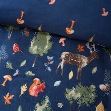 Autumn Forest Duvet Cover Set | Blue | Blue thumbnail 3