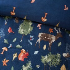 Autumn Forest Duvet Cover Set | Blue | Blue thumbnail 4