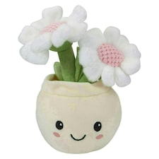 Daisies Plant Pot Soft Toy Cute Plushie Huggable Cuddly Stuffed Toy 20cm White