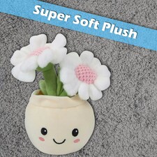 Daisies Plant Pot Soft Toy Cute Plushie Huggable Cuddly Stuffed Toy 20cm White thumbnail 10