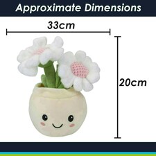 Daisies Plant Pot Soft Toy Cute Plushie Huggable Cuddly Stuffed Toy 20cm White thumbnail 2