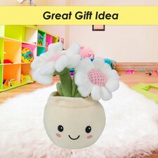 Daisies Plant Pot Soft Toy Cute Plushie Huggable Cuddly Stuffed Toy 20cm White thumbnail 8
