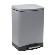 CALITEK 12 Litre Pedal Waste Bin Soft Close Lid and Removable Inner Bucket Hands Free Odour Proof Matt Finish Grey | Grey thumbnail 2