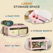 AIYAPLAY Art Easel for Kids with Paper Roll, 3 in 1 Kids Easel Double-Sided Magnetic Whiteboard and Chalkboard with Storage Baskets, for Children 3-6 Years | Multi | 59W x 48D x 118Hcm thumbnail 4