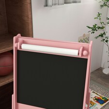 AIYAPLAY Kids Easel with Paper Roll, 3 in 1 Art Easel Blackboard, Whiteboard | Pink | 54 x 46.5 x 93 cm thumbnail 6