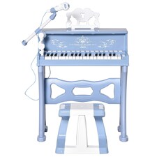 HOMCOM 37 Key Keyboard Battery Piano Kids Microphone Stool Educational Game thumbnail 6