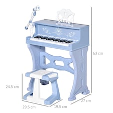HOMCOM 37 Key Keyboard Battery Piano Kids Microphone Stool Educational Game thumbnail 7