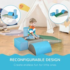 HOMCOM 5 Piece Soft Safe Foam Playset Climb and Crawl Activity Toy for Toddler thumbnail 4
