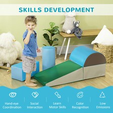 HOMCOM 5 Piece Soft Safe Foam Playset Climb and Crawl Activity Toy for Toddler thumbnail 7