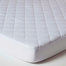 Homescapes Quilted Waterproof Mattress Protector - Euro 90 x 200 cm | White | Single
