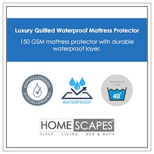 Homescapes Quilted Waterproof Mattress Protector - Euro 90 x 200 cm | White | Single thumbnail 2