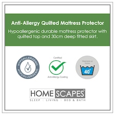 Homescapes Anti Allergy Mattress Protector - King Size | White | King thumbnail 2
