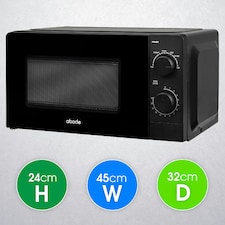 Abode AMM2005B Black Microwave 700W 20L Manual with 5 Power Levels & Defrost thumbnail 2