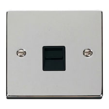SE HOME Polished Chrome Secondary Telephone Single Socket Black | Polished Chrome