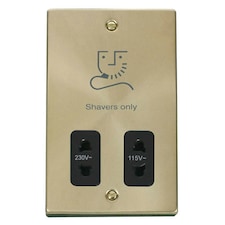 SE HOME Satin / Brushed Brass Shaver Socket 115v/230v Black | Satin Brass