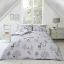 Sherwood Reindeer Polycotton Reversible Duvet Cover Set with Pillowcase | Grey | King | 1 thumbnail 2