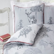 Sherwood Reindeer Polycotton Reversible Duvet Cover Set with Pillowcase | Grey | King | 1 thumbnail 3