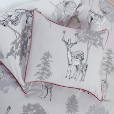 Sherwood Reindeer Polycotton Reversible Duvet Cover Set with Pillowcase | Grey | King | 1 thumbnail 4
