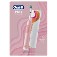 Oral-B Pro 3 3500 Pink Electric Toothbrush with Riso Art Travel Case thumbnail 2