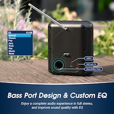 Rechargeable DAB/DAB+/FM Radio Dual Alarm Clock & Bluetooth Speaker, Colour LCD Screen, AUX In/Out, for Bedside, Kitchen, Office or Outdoor - August MB330B thumbnail 4