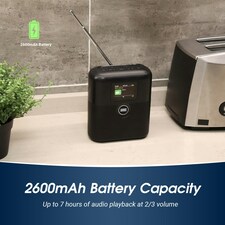 Rechargeable DAB/DAB+/FM Radio Dual Alarm Clock & Bluetooth Speaker, Colour LCD Screen, AUX In/Out, for Bedside, Kitchen, Office or Outdoor - August MB330B thumbnail 6