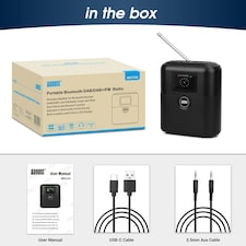 Rechargeable DAB/DAB+/FM Radio Dual Alarm Clock & Bluetooth Speaker, Colour LCD Screen, AUX In/Out, for Bedside, Kitchen, Office or Outdoor - August MB330B thumbnail 7