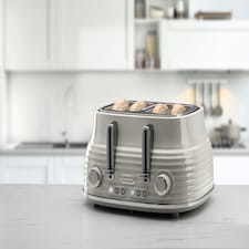 Daewoo Sienna 1.7L Rapid-Boil Jug & 4-Slice Matching Kettle & Toaster Set | Cream | Taupe thumbnail 8