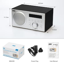 DAB/DAB+/FM Radio, Dual Alarm Clock, Bluetooth Speaker, USB MP3 Playback, 3.5mm AUX In - August MB420B thumbnail 7