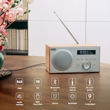 DAB/DAB+/FM Radio - Dual Alarm Clock - Bluetooth Speaker with Subwoofer - USB MP3 Playback - 3.5mm AUX In - Mains Powered for Bedside & Kitchen - August MB420K thumbnail 2