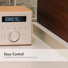 DAB/DAB+/FM Radio - Dual Alarm Clock - Bluetooth Speaker with Subwoofer - USB MP3 Playback - 3.5mm AUX In - Mains Powered for Bedside & Kitchen - August MB420K thumbnail 5