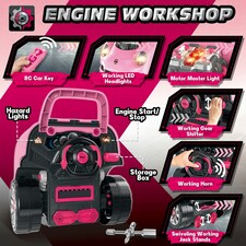 Pink Take Apart Building Truck – Realistic Pretend Mechanic Toy for Kids thumbnail 4